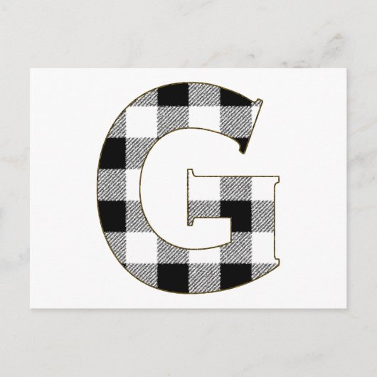 Gingham Check G Briefkaart (Voorkant)