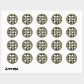 Gingham Check G Ronde Sticker (Vel)