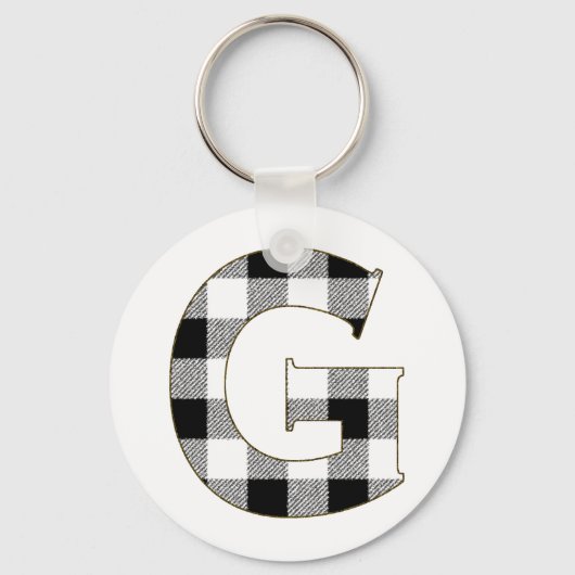 Gingham Check G Sleutelhanger (Voorkant)