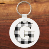 Gingham Check G Sleutelhanger (Voorkant)