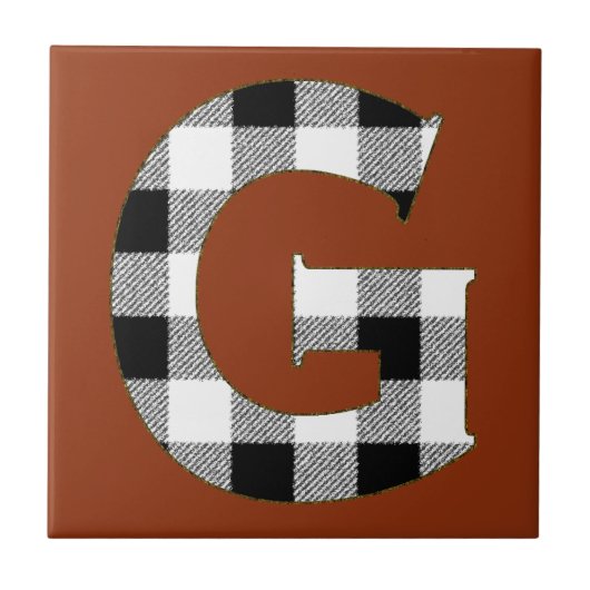Gingham Check G Tegeltje (Voorkant)