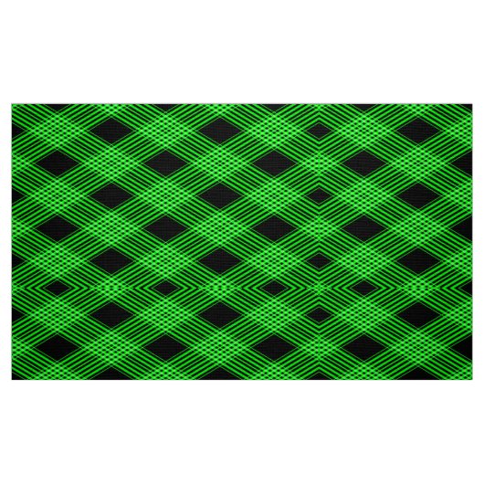 Gingham Check Green and Black Pattern Fabric Stof (Fat Quarter)