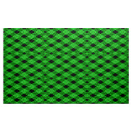 Gingham Check Green and Black Pattern Fabric Stof