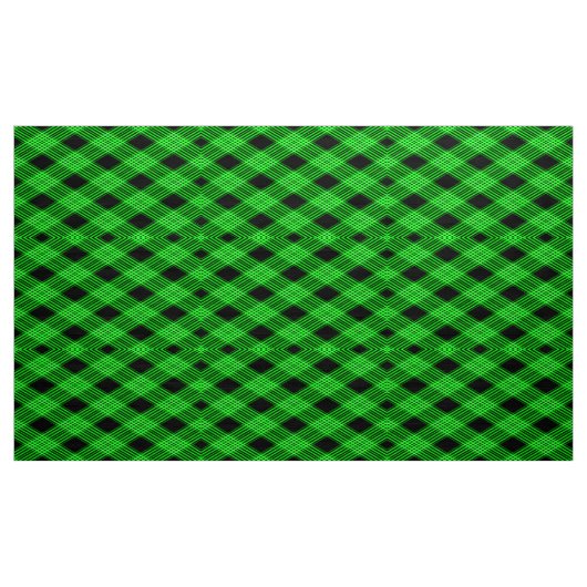 Gingham Check Green and Black Pattern Fabric Stof (Yard (91,4 cm))