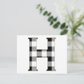 Gingham Check H Briefkaart (Staand voorkant)