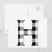Gingham Check H Briefkaart (Voorkant / Achterkant)