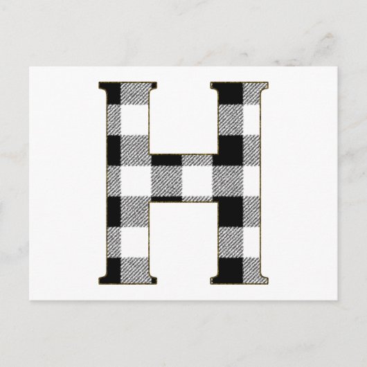 Gingham Check H Briefkaart (Voorkant)