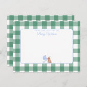 Gingham Check Hond Boy Baby Shower Bedankbrief Briefkaart (Voorkant / Achterkant)