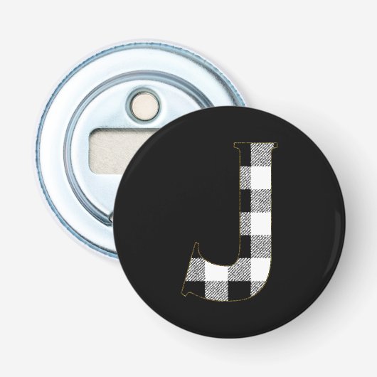 Gingham Check J Button Flesopener (Voorkant)