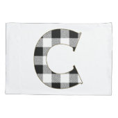 Gingham Check Letter C Kussensloop (Achterkant)