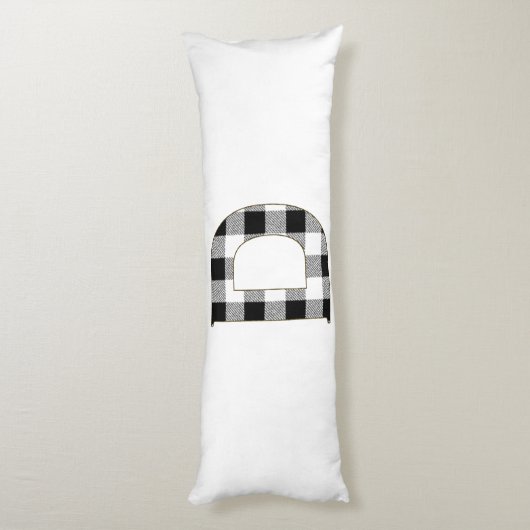 Gingham Check Letter D Lichaamskussen (Achterkant (Verticaal))