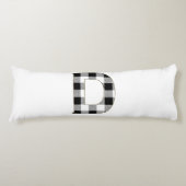 Gingham Check Letter D Lichaamskussen (Voorkant)