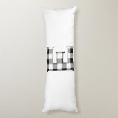 Gingham Check Letter E Lichaamskussen (Achterkant (Verticaal))