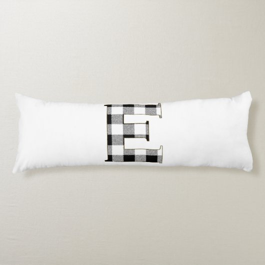 Gingham Check Letter E Lichaamskussen (Voorkant)