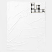 Gingham Check Letter F Fleece Deken (Voorkant)