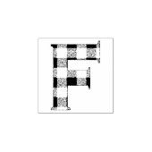 Gingham Check Letter F Rubberstempel (Afrduk)