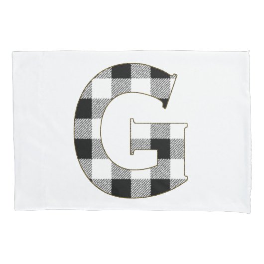 Gingham Check Letter G Kussensloop (Voorkant)