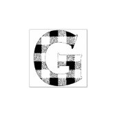 Gingham Check Letter G Rubberstempel (Afrduk)