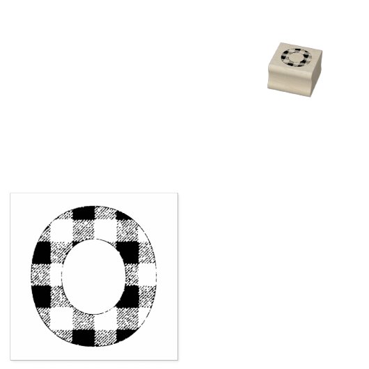 Gingham Check Letter O Rubberstempel (Gestempeld)