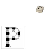 Gingham Check Letter P Rubberstempel (Gestempeld)