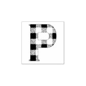 Gingham Check Letter P Rubberstempel (Afrduk)