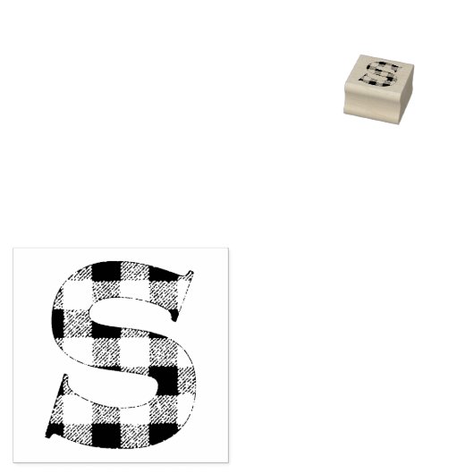 Gingham Check Letter S Rubberstempel (Gestempeld)