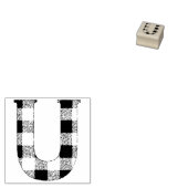 Gingham Check Letter U Rubberstempel (Gestempeld)