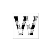 Gingham Check Letter W Rubberstempel (Afrduk)