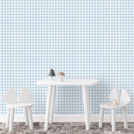 Gingham check leuke eenvoudige blauwe boerderij pl behang