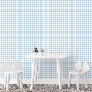 Gingham check leuke eenvoudige blauwe boerderij pl behang