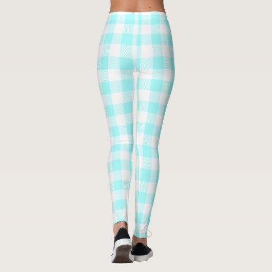 Gingham Check Light Blue Leggings (Achterkant)