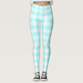 Gingham Check Light Blue Leggings (Voorkant)
