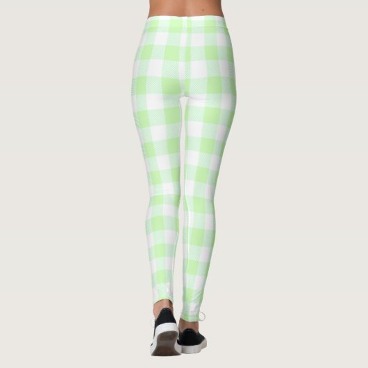 Gingham Check Light Green Leggings (Achterkant)