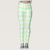 Gingham Check Light Green Leggings (Voorkant)