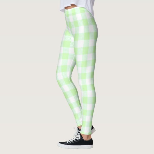 Gingham Check Light Green Leggings (Links)