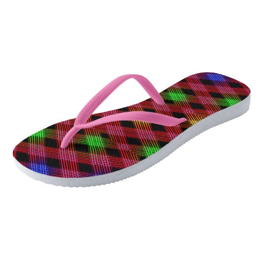 Gingham Check Multicolored Adult Teenslippers (Schuin)