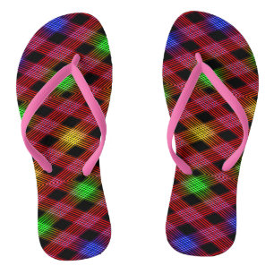 Gingham Check Multicolored Adult Teenslippers