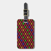 Gingham Check Multicolored Pattern Bagagelabel (Voorkant verticaal)
