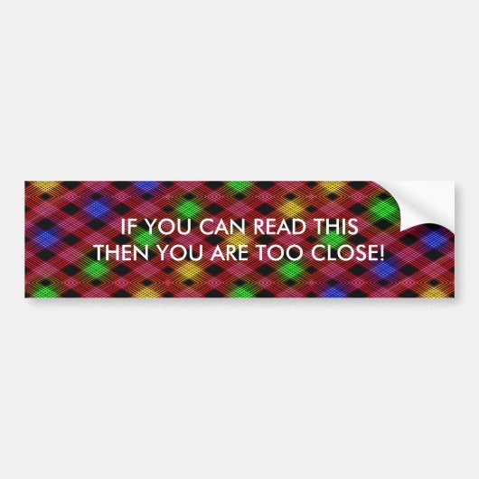 Gingham Check Multicolored Pattern Bumpersticker (Voorkant)