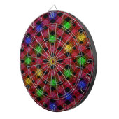 Gingham Check Multicolored Pattern Dartbord (Voorkant Rechts)