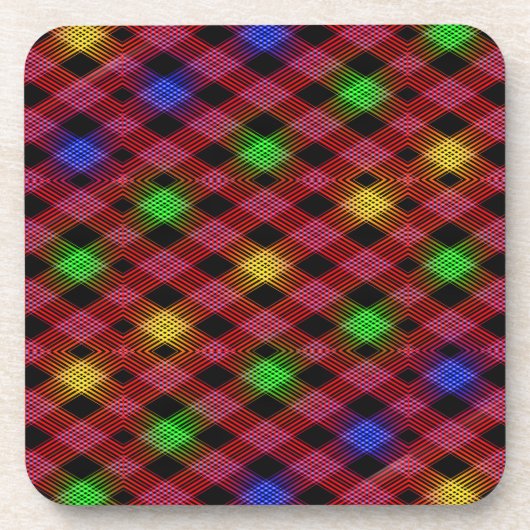 Gingham Check Multicolored Pattern Drankjes Onderzetter (Voorkant)