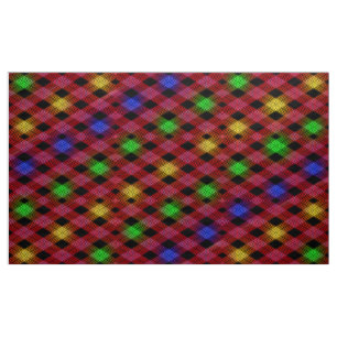 Gingham Check Multicolored Pattern Fabric Stof