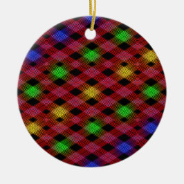 Gingham Check Multicolored Pattern Keramisch Ornament