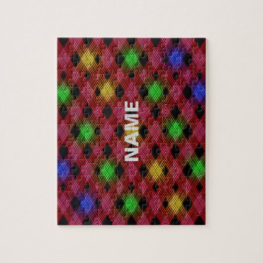 Gingham Check Multicolored Pattern Legpuzzel (Verticaal)