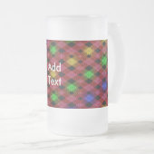 Gingham Check Multicolored Pattern Matglas Bierpul (Voorkant rechts)