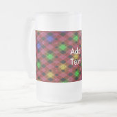 Gingham Check Multicolored Pattern Matglas Bierpul (Voorkant links)