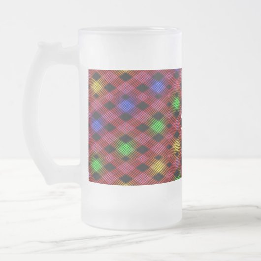 Gingham Check Multicolored Pattern Matglas Bierpul (Links)