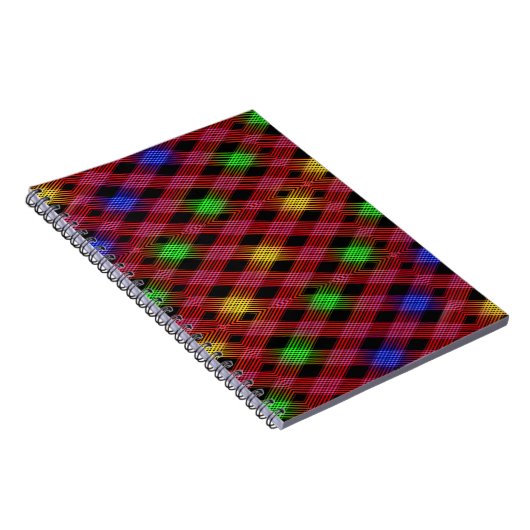 Gingham Check Multicolored Pattern Notitieboek (Rechterzijde)