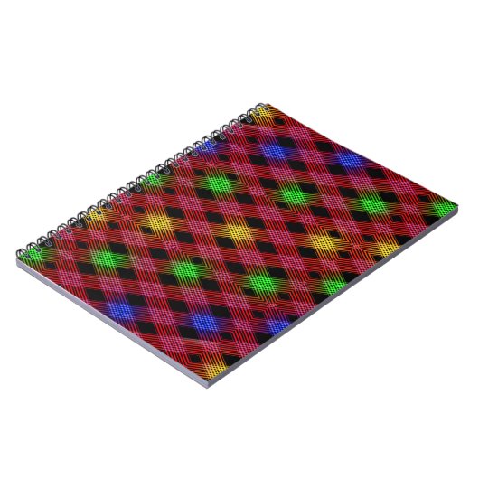 Gingham Check Multicolored Pattern Notitieboek (Linkerzijde)