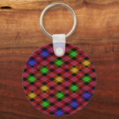 Gingham Check Multicolored Pattern Sleutelhanger (Voorkant)